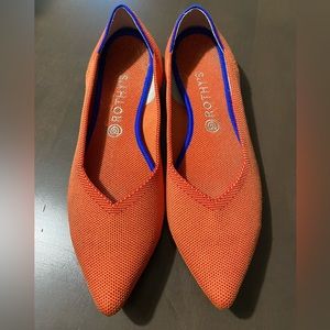 Rothy’s orange point flats size W12